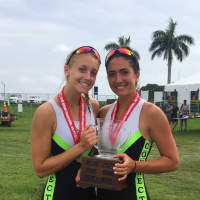 <p>Julia Cornacchia of Darien and Kaitlyn Kynast of Ridgefield won the gold medal in the pair division at the 2017 USRowing Youth National Championships. They row for the Connecticut Boat Club in Norwalk.</p>