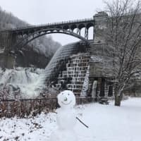 <p>Snowman at Croton Dam</p>