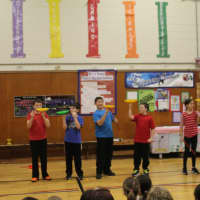 <p>Students at Warren Point Elementary School were taught how to be circus performers by instructors from the National Circus Project.</p>