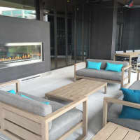 <p>The outdoor patio at the new Savor Westchester complete with dancing fireplace.</p>