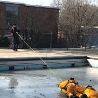 <p>With four inches of ice, the town pool was the perfect stage.</p>