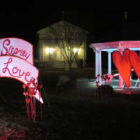 <p>Monroe&#x27;s Caitlin Loehr created the Valentine-themed artwork now on the Stepney Green in Monroe.</p>