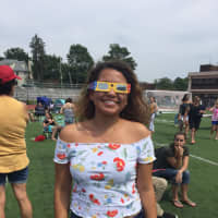 <p>New Rochelle resident Iran Bravo at the solar eclipse event at McKenna Field.</p>