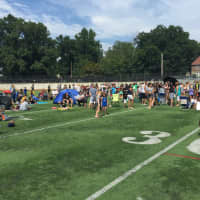 <p>The solar eclipse gathering at McKenna Field in New Rochelle.</p>