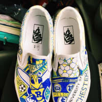 <p>Go Rochester! University sneakers by New Rochelle Artist Rebecca Feldman.</p>