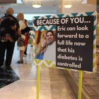 <p>A sign reminds attendees of the importance of donor support at the BVMI gala. </p>