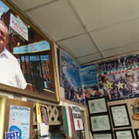 <p>A large portrait of the man who started it all, Antonio Vitamia, of Saddle Brook, hangs in his Harrison Avenue store.</p>