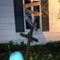 <p>The Ackersons brought a teal pumpkin into their display this year for children with food allergies.</p>