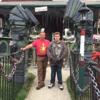 <p>Cilli and his son, Giorgio, 16, spent all of Sunday working on their haunted Hackensack Halloween display.</p>