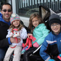 <p>Carl Brandt and his children Lily, Paige and Carter stopped by the Ridgewood event to support the Dads Night Band. </p>