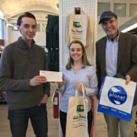 <p>Chris Heron of Walter Stewart’s Market, Kayla Del Biondo of New Canaan Library and Peter Hanson of Planet New Canaan.</p>