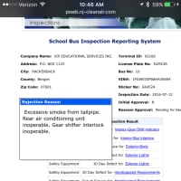 <p>VIP Transportation School Bus Inspection Report, courtesy of NJMVC.</p>