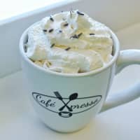<p>Lavender hot chocolate at Café Xpresso in Newtown.</p>