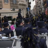 <p>The Ramsey High School band marches in the Rome New Year&#x27;s Day Parade.</p>