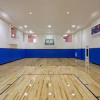 <p>An indoor basketball court...</p>