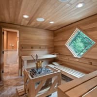 <p>The sauna is one of many amenities the home has to offer.</p>
