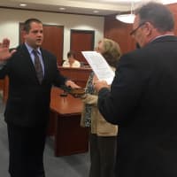 <p>Ivan Cecilio was sworn in as one of Edgewater&#x27;s newest police officers</p>