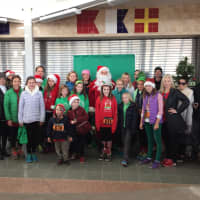 <p>Participants in the 2015 Jingle Bell Run/Walk in Westport</p>