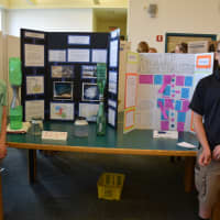 <p>John Jay Middle School students Daniel Kola and Michael Russo participate in the Learning Celebration.</p>
