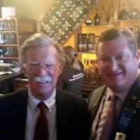 <p>Weston RTC Chairman Bob Ferguson with former U.N. Ambassador John Bolton at the Republican National Convention.</p>