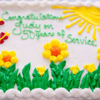 <p>The cake for Judy Jensen to celebrate her 50-year work anniversary at Cartus.</p>