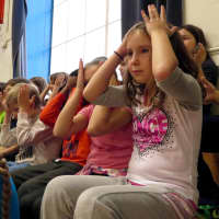 <p>During a visit from &quot;The NED Show,&quot; Katonah Elementary School students, in setting goals to improve in their academic and home lives, &quot;locked them in their brains.&quot;</p>