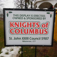 <p>St. John XXIII Council 5987 of the Knights of Columbus at St. Jude has placed a Creche placed on the Monroe Town Green.</p>