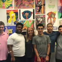<p>Kelsey LaPrad with some of her students.</p>