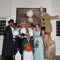 <p>Cast members for the Lantern Light Tours at the Keeler Tavern Museum include, from left, Mark Blandford, Paula Curry, Hilary Micalizzi, Lucy Basile, Sarah Blandford and Dillon Purdy with lantern.</p>