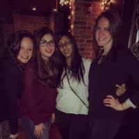<p>Amanda Pizzimenti of Hackensack, second from right, with Snow, far right, and friends.</p>