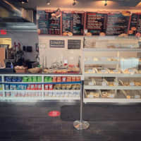 <p>The interior of the new bagel shop</p>