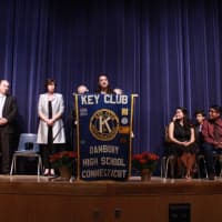 <p>Lieutenant Governor of Key Clubs and DHS Key Club President Alexandra Prendergast presided during the induction of officers. </p>