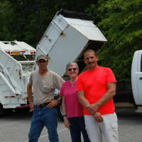 <p>From L: Lou Strickland, Town of Kent Supervisor Maureen Fleming, and Eugene Livulpi, Sanitation Crew Chief for Lake Carmel Sanitation District, at the &quot;Big Truck and Community Vehicle Day&quot; event on June 4.</p>