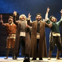 <p>SUNY Purchase grad Michael Bernardi, right, plays the innkeeper in &quot;Fiddler On The Roof.&quot;</p>