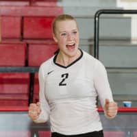 <p>Megan Theiller, a junior at Fairfield University, has helped the Stags volleyball team finish undefeated in the Metro Atlantic Athletic Conference.</p>