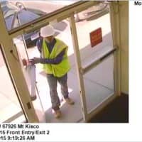 <p>A photo released by police of the suspect in the Saturday morning robbery at Wells Fargo in Mount Kisco.</p>