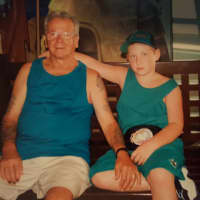 <p>A young TJ Marconi, right, with his grandfather. The two would watch wrestling when Marconi was a kid.</p>