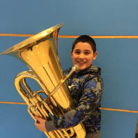<p>Matthew Paolucci, a young tuba player from Blue Mountain Middle School, performed with both the All-County Chorus and the 2016 Intermediate All-County Band.</p>