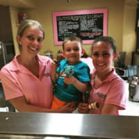 <p>One of McCobb&#x27;s littlest customers enjoys an ice cream treat at the Wayne restaurant.</p>