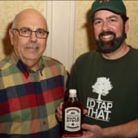 <p>Norwalk native and Chief Maple Maven Dave Ackert, right, of Maple Craft Foods, with his dad, Paul.</p>