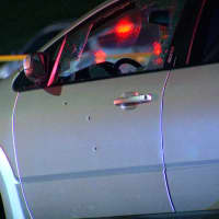<p>A vehicle was hit during the shooting.</p>