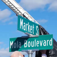 <p>Elmwood Park dedicated Mola Boulevard in the memory of longtime mayor Richard Mola.</p>