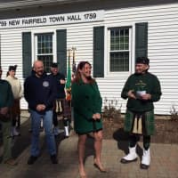 <p>First Selectman Susan Chapman joins other participants at New Fairfield Town Hall.</p>