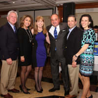 <p>Mayor Harry Rilling, Lucia Medower Rilling, Barbara Cafero, Former House Minority Leader Lawrence Cafero Jr., state Sen. Bob Duff and Tracey Duff at the Norwalk Seaport Association’s Annual LightKeeper’s Gala .</p>