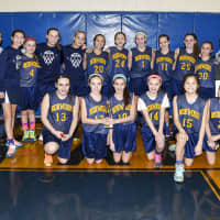 <p>Marabito and the Norwood Middle School Girls Basketball Team.</p>