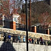 <p>Students at George Washington School honored National Walking Day on Wednesday.</p>