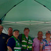 <p>Lyndhurst Mayor Robert Giangeruso stopped by to talk with the CERT and Ambulance volunteers at the street fair. </p>