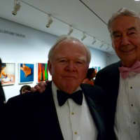 <p>HUMC Foundation Board Trustees Jack Murray, of Franklin Lakes, and Bruce Bohuny, of Ridgewood, enjoyed the food at the 2015 gala at the Whitney. </p>