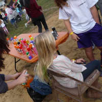 <p>Midland Park Green was a popular color for hair painting at the annual Harvest Fest. </p>