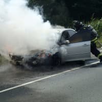 <p>The Westport Fire Department extinguished a car fire on I-95 northbound in Westport Tuesday afternoon.</p>